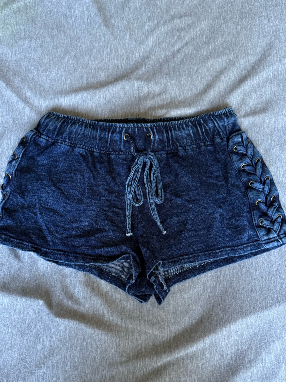 Vanilla Star Navy Lace-Up Drawstring Athletic Shorts